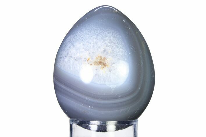 Polished Banded Blue Agate Egg - Madagascar #318210